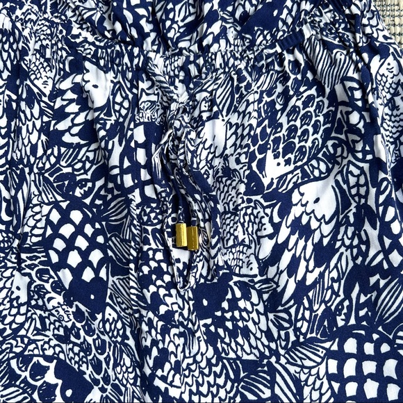 Lilly Pulitzer blue and white fish pattern strapless jumpsuit size XS. - Picture 7 of 8